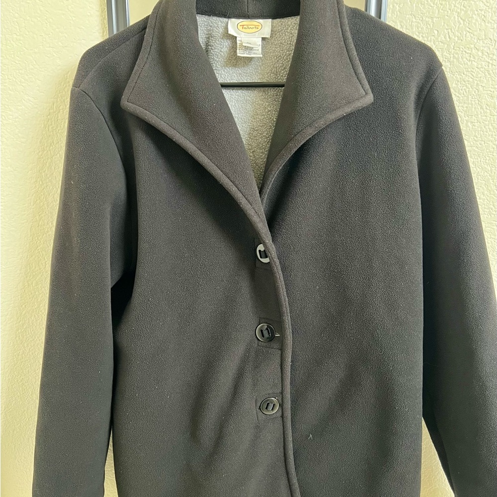 Talbots Black Button-Up Pea Coat